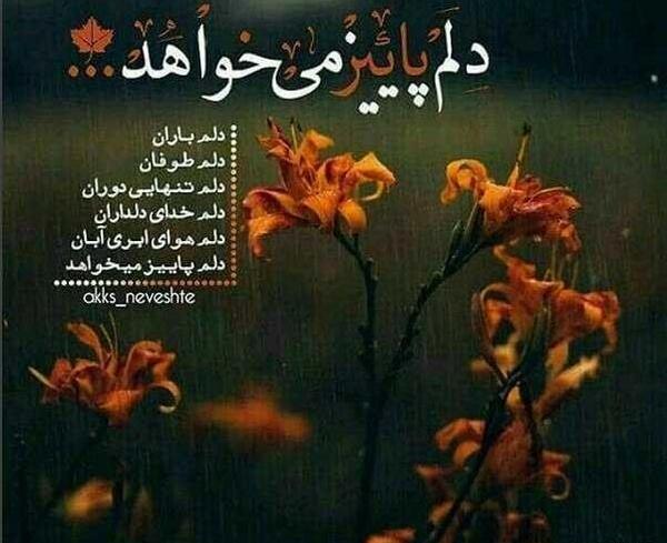 عکس نوشته خیابان پاییز کوچه مهر
