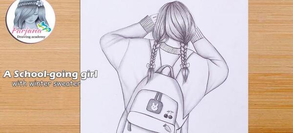 عکس نقاشی دخترانه صورت ساده