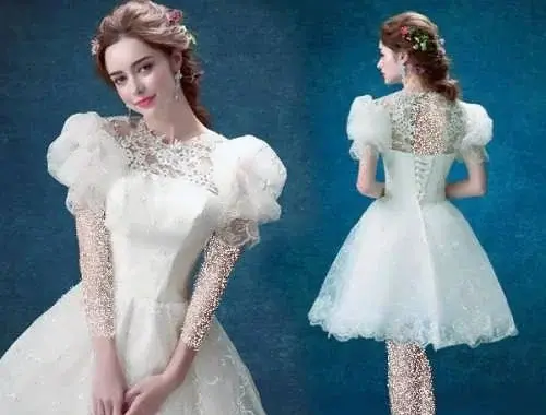 عکس لباس عروس کوتاه