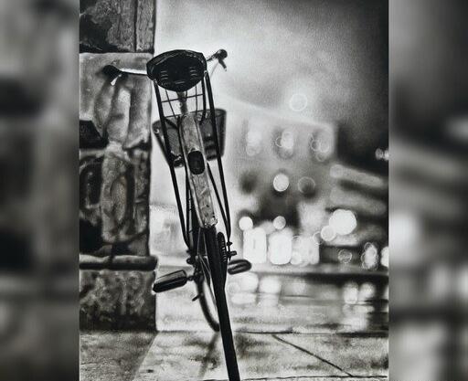 عکس نقاشی سیاه قلم شب