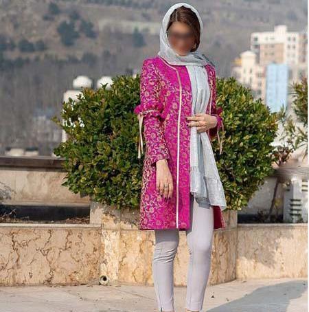 عکس مانتو صورتی جیغ