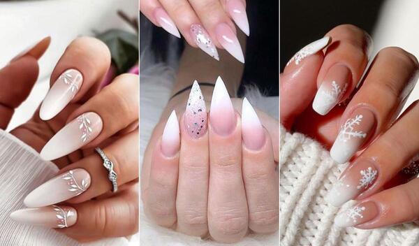 عکس مدل ناخن صورتی سفید