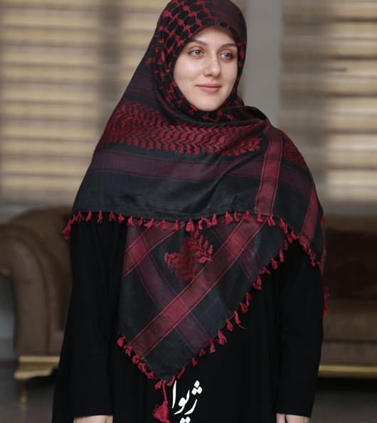 عکس دختر عربی با چفیه قرمز