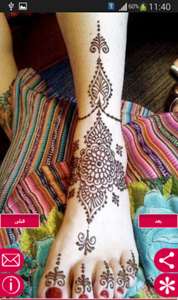 عکس طراحی با حنا روی دست