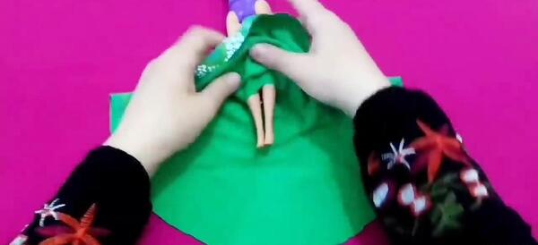 عکس لباس باربی با پارچه
