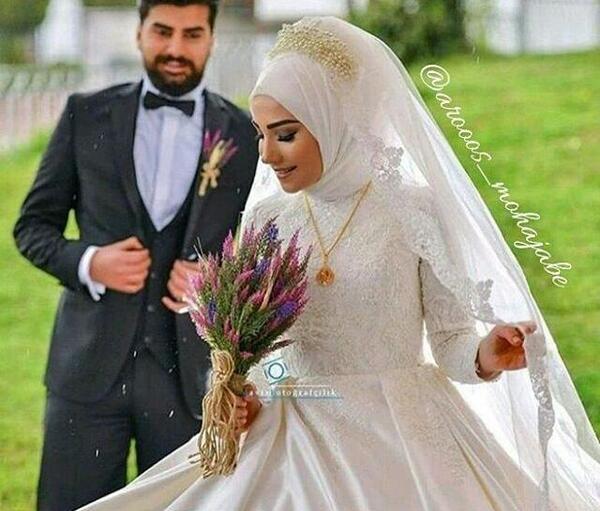 عکس عروس داماد با حجاب