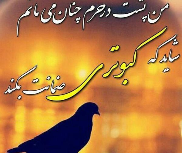 عکس نوشته دلتنگی حرم امام رضا