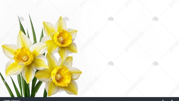 عکس گل نرگس زرد و سفید