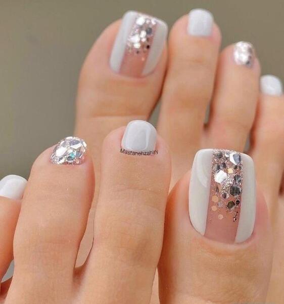 عکس طرح ناخن پا شیک