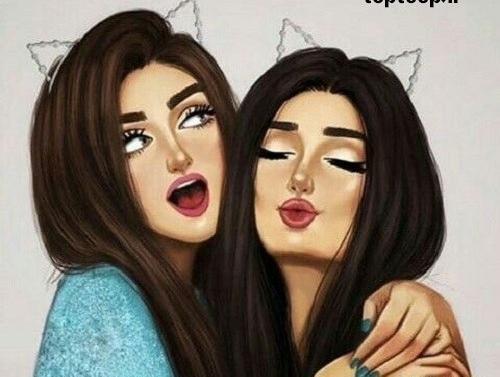 عکس دو دوست دختر فانتزی