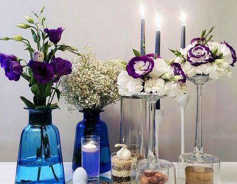 عکس ایده سفره هفت سین با شیشه های استوانه ای