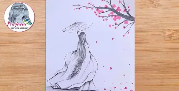 عکس نقاشی زن ژاپنی