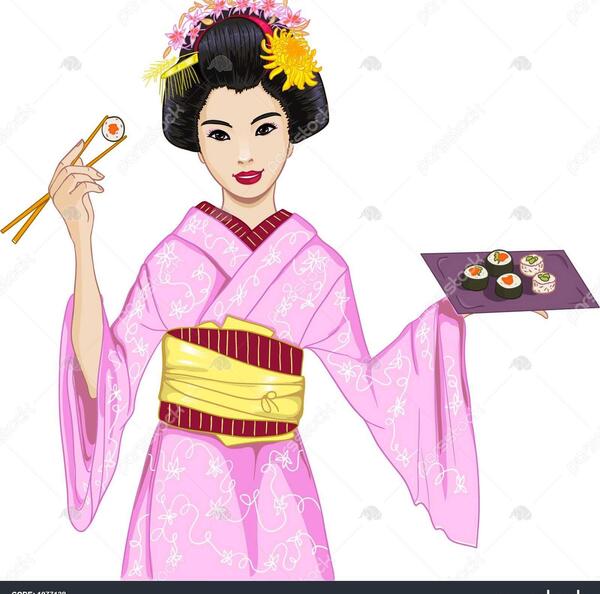 عکس نقاشی زن ژاپنی