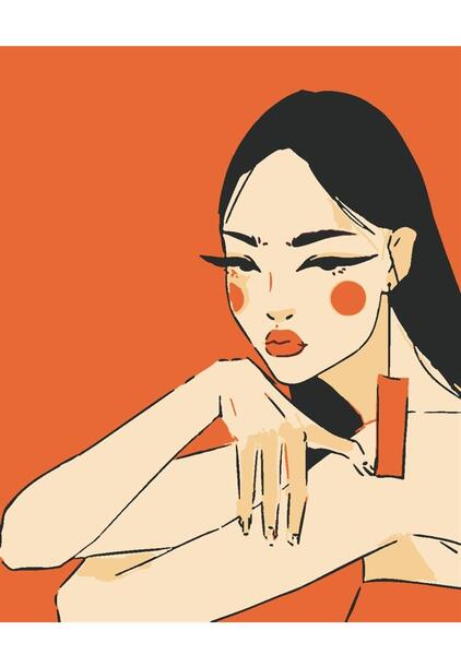 عکس نقاشی زن ژاپنی