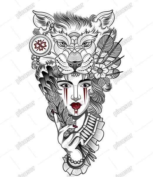 عکس نقاشی زن ژاپنی