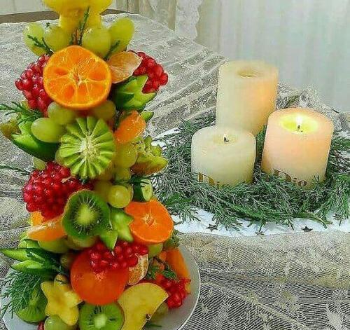 عکس ایده تزیین میوه یلدا