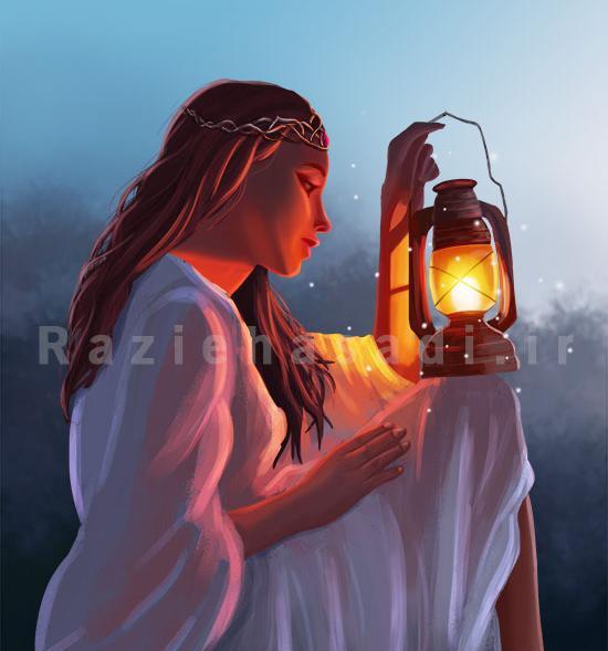 عکس نقاشی دختر تنها