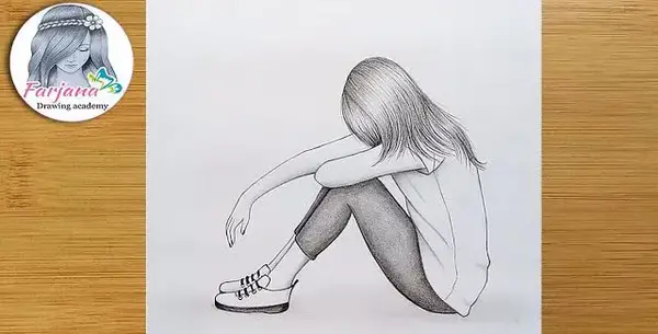 عکس نقاشی دختر تنها
