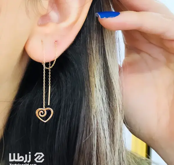 عکس گوشواره بخیه ای طلا