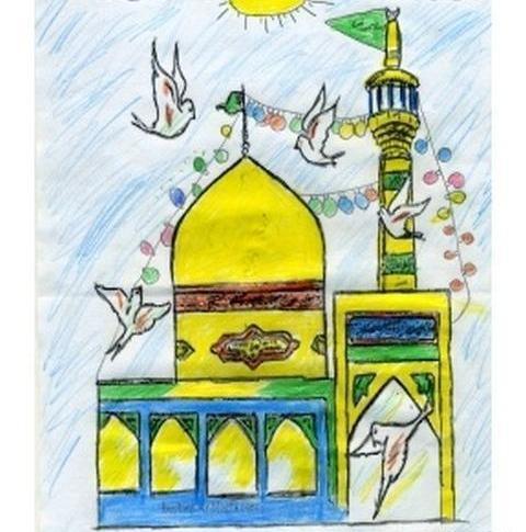 عکس نقاشی زیبا از حرم امام رضا