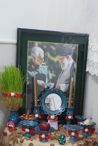 عکس سفره هفت سین با عکس حاج قاسم