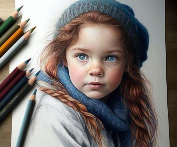 عکس نقاشی با مداد رنگی