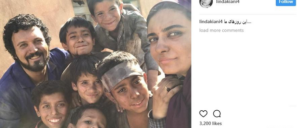 عکس لیندا کیانی در پشت صحنه