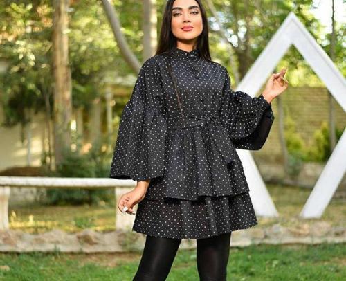 عکس مدل مانتو اسپرت خال خالی