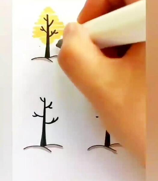 عکس نقاشی کودکانه چهار فصل