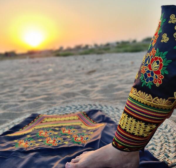 عکس پیراهن نواری بندری