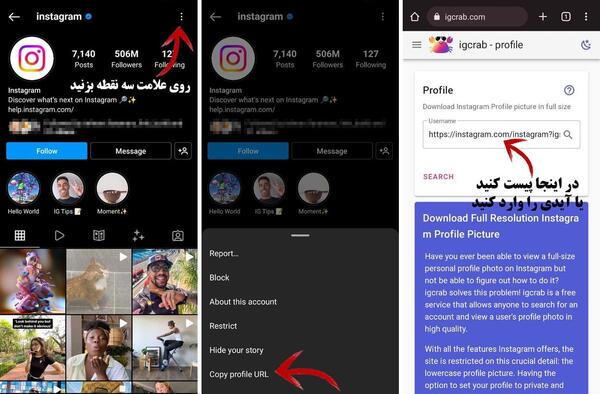 ربات برای دانلود عکس پروفایل اینستاگرام