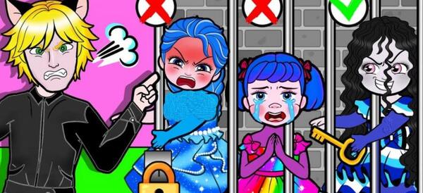 عکس السا و آنا و دختر کفشدوزکی و گربه سیاه