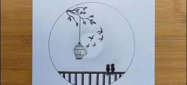 عکس نقاشی سیاه قلم کوچک