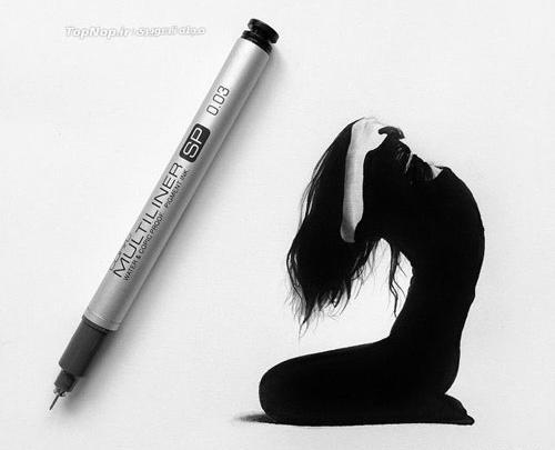عکس نقاشی سیاه قلم کوچک