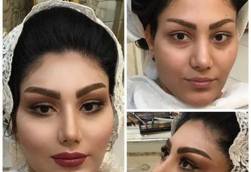 عکس عروس قبل و بعد میکاپ