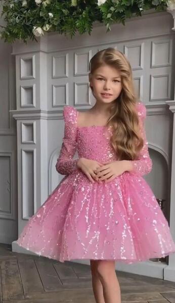 عکس لباس مجلسی کوتاه کودکانه
