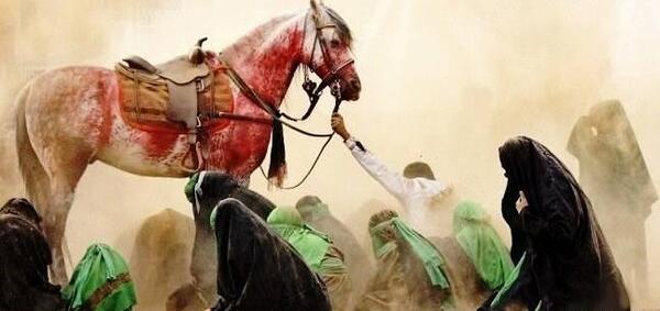 عکس امام حسین با اسبش