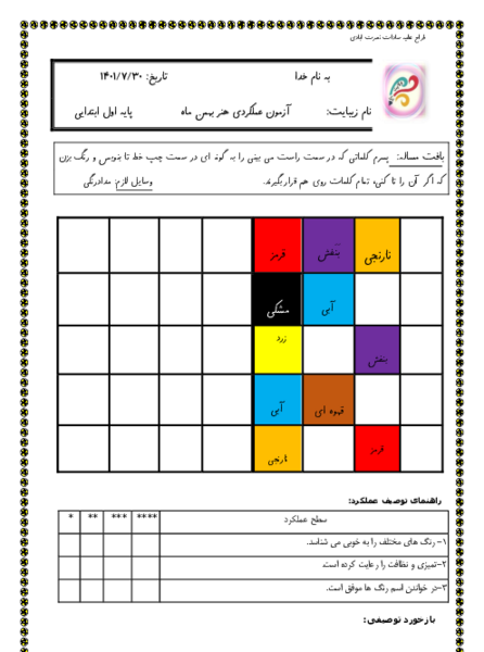 عکس ایده نقاشی جدول دوستی کلاس اول