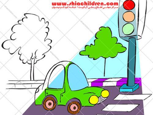 عکس نقاشی زیبا چراغ راهنمایی