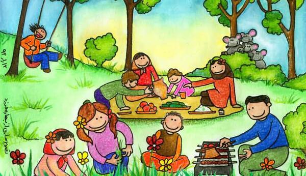 عکس سیزده بدر کارتونی