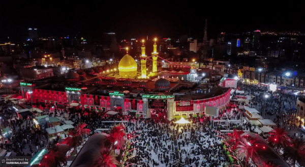 عکس حرم حضرت عباس در شب