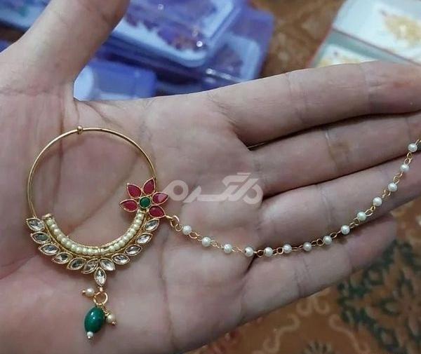 عکس پیرسینگ بینی طلا