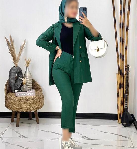 عکس کت و شلوار سبز دخترانه
