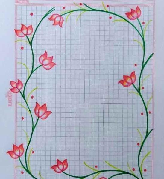 عکس نقاشی گل کنار دفتر