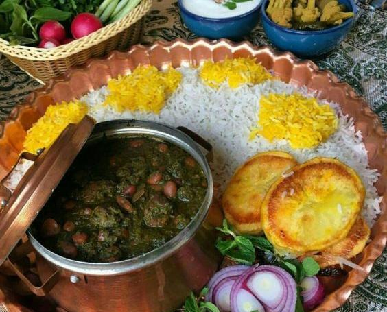 عکس قورمه سبزی با مرغ