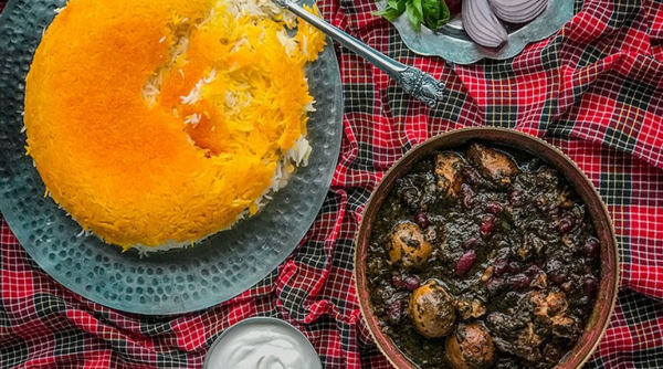 عکس قورمه سبزی با مرغ