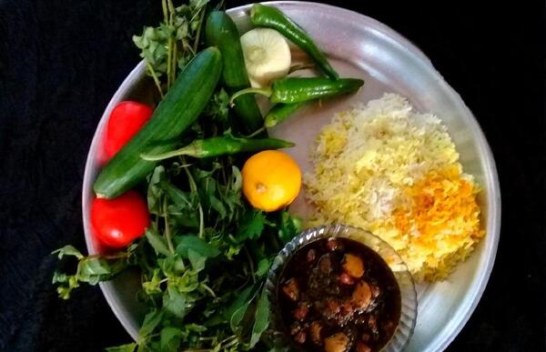 عکس قورمه سبزی با مرغ