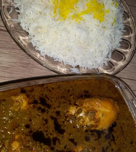 عکس قورمه سبزی با مرغ