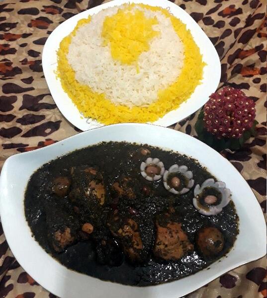 عکس قورمه سبزی با مرغ