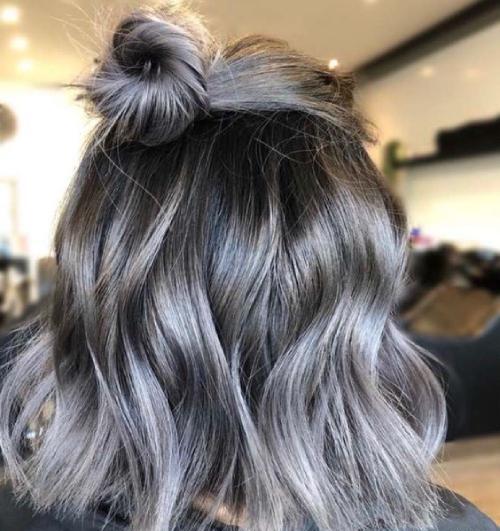 عکس رنگ مو دودی خاکستری